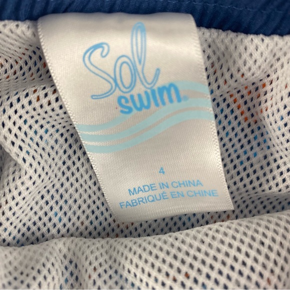 NWT Sol Swim Rashguard & Swim Trunks Set - Size 4 - Picture 7 of 8